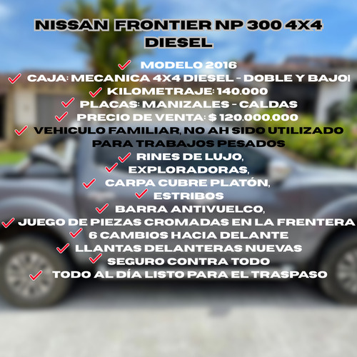 Nissan Frontier 2.5l Chasis Diésel 4x4