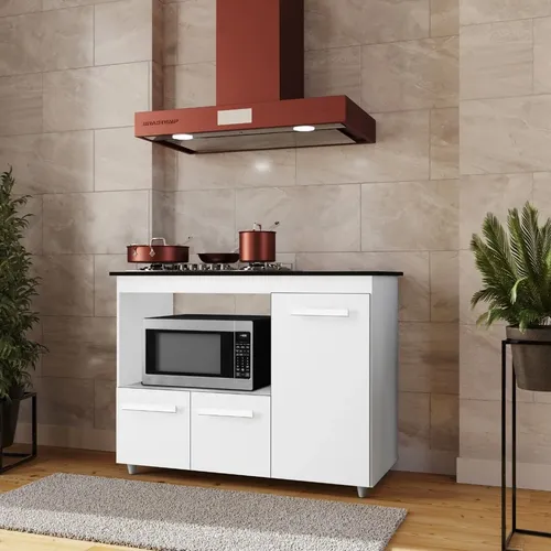 Balcão Cooktop Ana 4 Bocas Robusto Espaçoso Cozinha Moderna