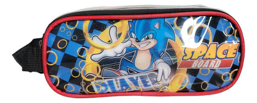 Mochila Escolar Rodinhas Com Lancheira E Estojo Do Sonic Kit