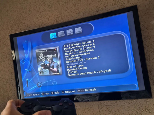 Playstation 2 Fat C/ Hd Configurado Lotado De Jogos Ps2 Fat Com Hd Cheio De Conteudo! Black