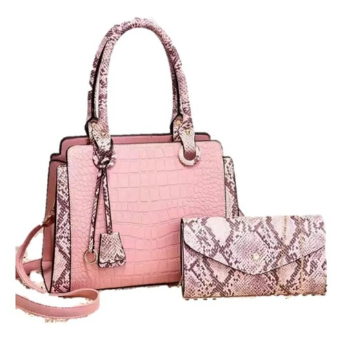 Carteras Dama Animal Print Con Monedero Elegante Rosa Claro