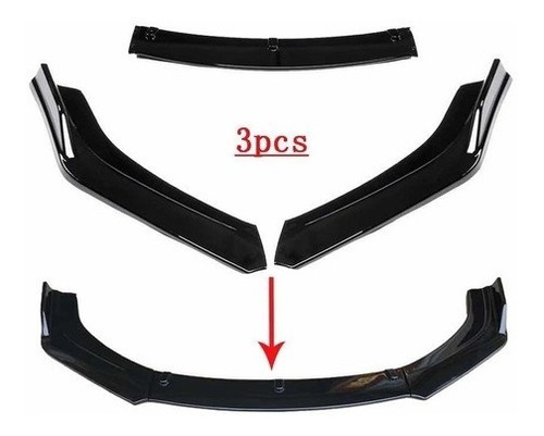Imagen 1 de 5 de Lip Universal Plástico Para Fascia Delantera 3 Piezas