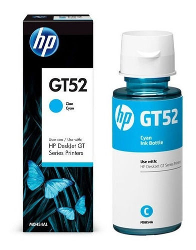 Botella Tinta Hp Gt52 Cyan Original M0h54l Inktank 300 400