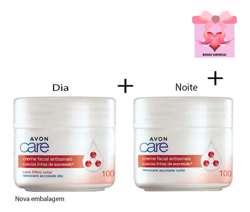 Kit Creme Renovare Accolade Avon Care Dia E Noite + Brinde