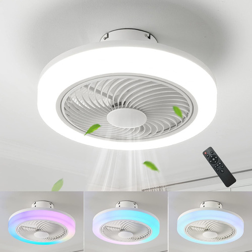 Cifyse Moderno Ventilador Techo Cerrado Luz Rgb Perfil Aspa