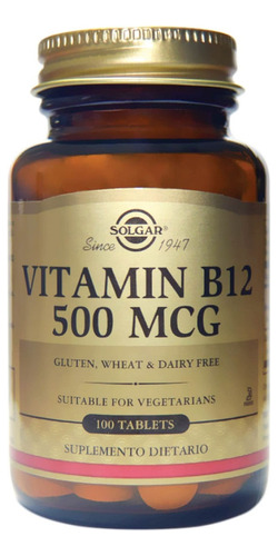 Vitamina B12 Solgar 500mcg X 100 Tabletas