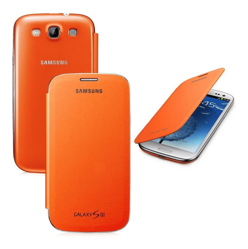 Forro Flip Cover Samsung Galaxy S3 Naranja Original Nuevo 