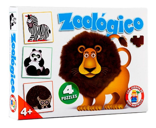 Zoologico Juego De Mesa Infantil X4 Puzzle 16/25 Pzas Rh Ful