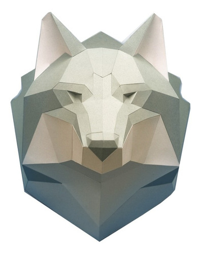 Lobo Trofeo Papercraft Pepakura Origami Poligonales 3d