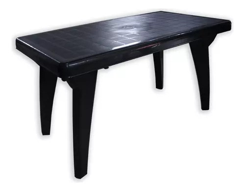 Mesa Rectangular 140cm Reforzada Negra Plastico Mascardi