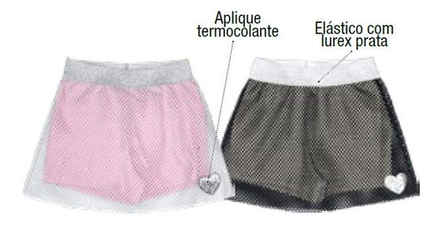 Saia Em Tela E Shorts Interno Em Malha Rolú 89282  Tam 1 2 3