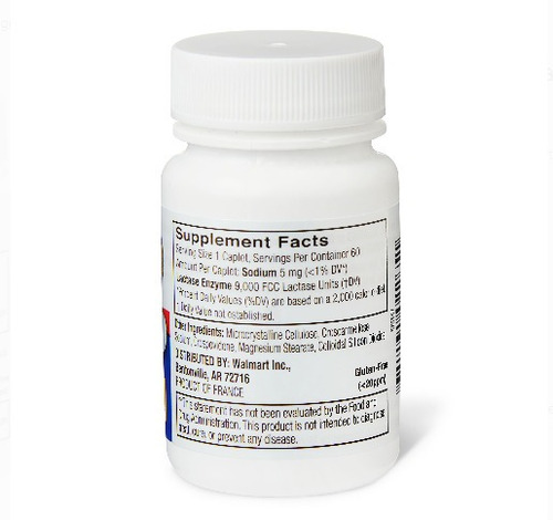 Enzima Lactase Equate 9000 Fcc 60 Comprimidos Sabor Neutro