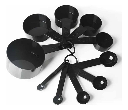 Eahsap x 10 Juego Cucharas Medidoras Tazas Medidoras Repostería Cocina Color Negro