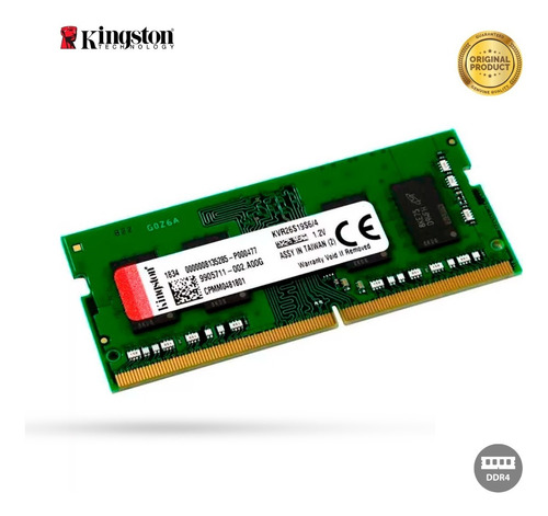 Memoria Kingston Kvr26s19s6/4 4gb Ddr4 So-dimm 2666 Notebook