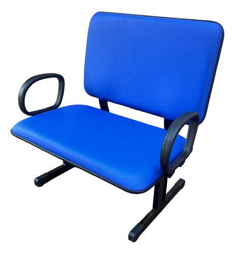 Cadeira Obeso Com Braços Corsa Longarina Reforçada Azul Material Do Estofamento Couro Sintético