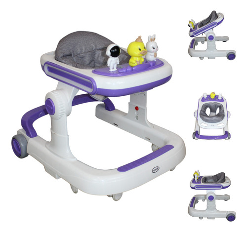 Andadera Caminadora Para Bebé 3 En 1 Musical Ibaby Espacial Color Lila