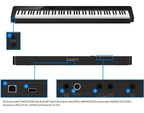 Imagem 2 de 7 de Piano Digital Casio Privia Px-s1100 - 88 Teclas