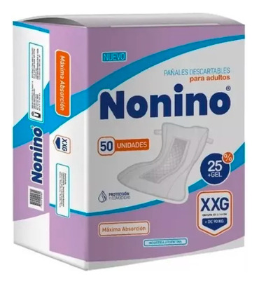 Pañales Para Adultos Rectos Xxg X50, Nonino, Ultragrandes