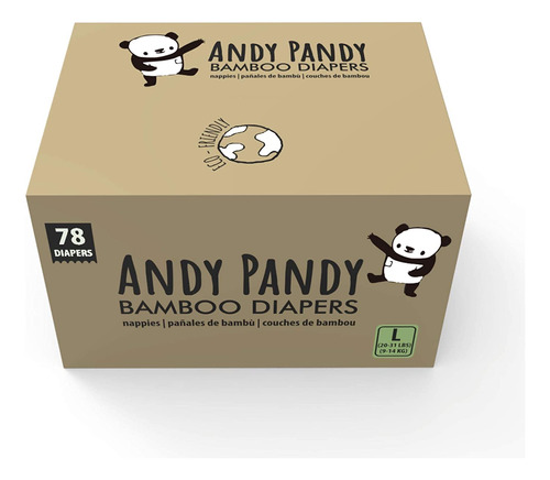 Pañales Desechables De Bamboo Andy Pandy, Grandes, 20-31 Lbs