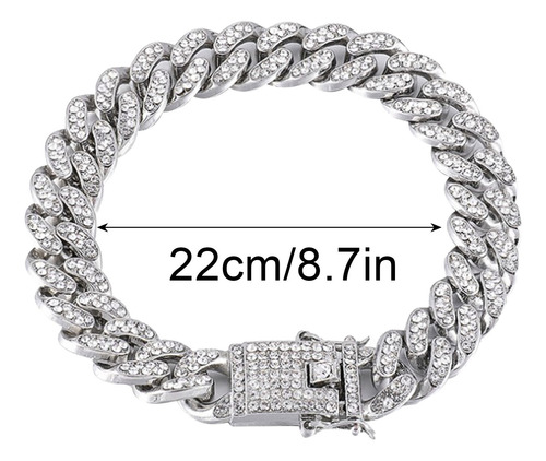 Brazalete B Hip Hop Para Hombre, Cadena Con Diamantes De Imi