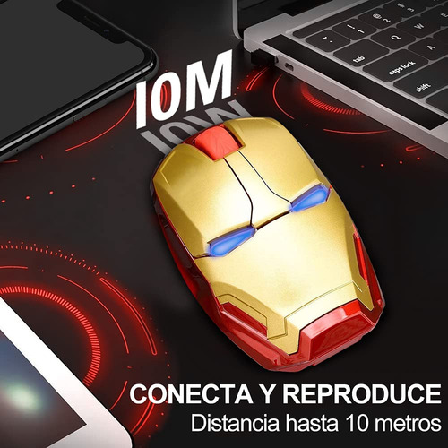 Iron Man Mouse Inalámbrico Para Gamers,mouse Óptico