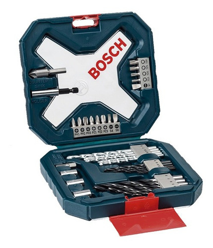 Set Kit De 34 Piezas Bosch X-line Maletin Mechas Y Puntas