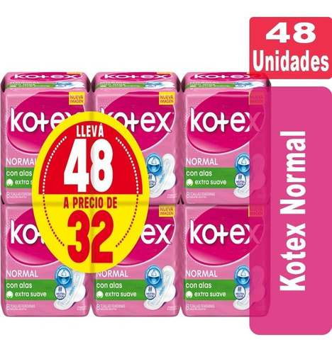 Toallas Kotex Normal Pack X 48 Unidades