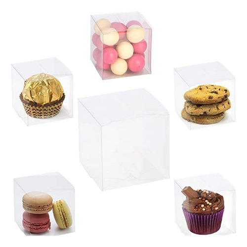 100 Uds Caja De Regalo Transparentes,pequeñas Cajas Plástico
