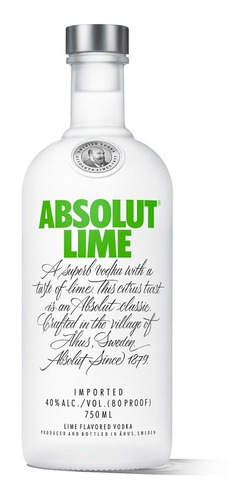 Vodka Absolut Lima Lime + Cepita Naranja + 4 Vasos De Cartón