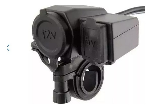Toma 12 Volt Usb Cargador Celular P/manubrio Moto Reforzado