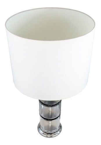 Lámpara De Buro Tela Blanco Hueso E27 100w 1 Luz Color de la estructura Transparente y cromo