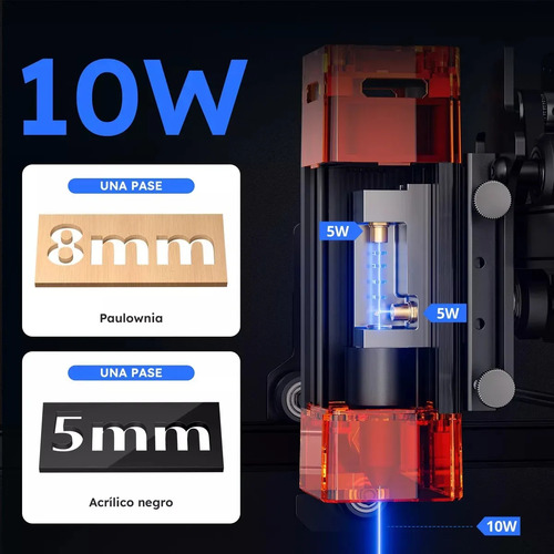 Máquina De Grabado Láser Atomstack A10 V2 Pro 10w+r8 Rodillo