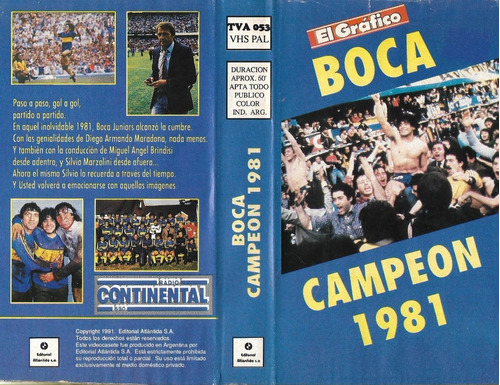 Boca Campeon 1981 Maradona Vhs Original El Grafico