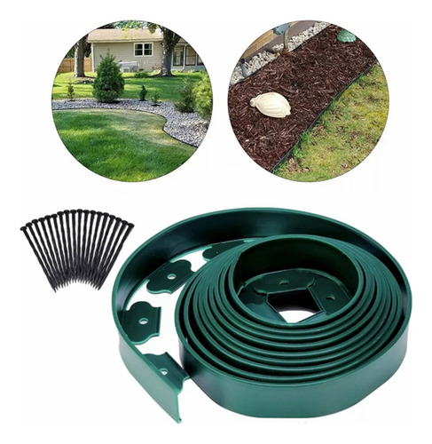 Limitador De Césped Separador Jardín 5cm×6m Con 18 Uñas