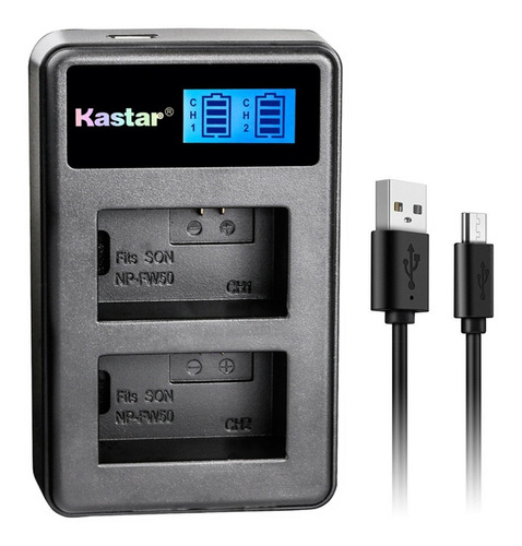 Cargador Dual Lcd Para Sony Np-fw50 Bc-vw1, Alpha A6400