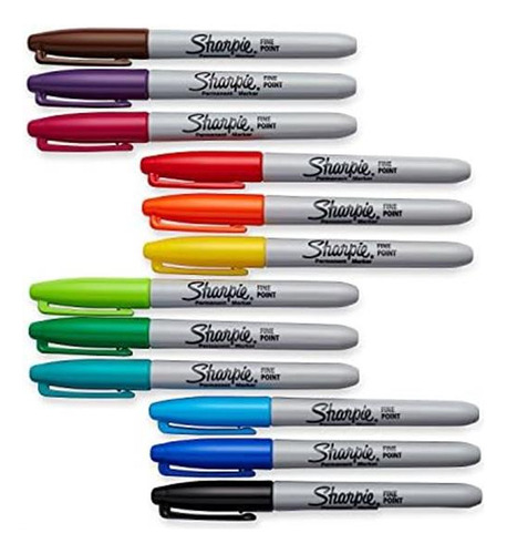 Sharpie Fine Point Permanent Marker,assorted Classic,12-coun