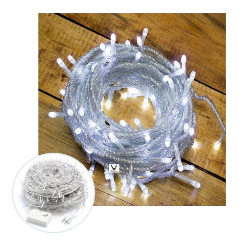  Luz Extensión Blanca Led Lineal 400l 24m Cable Transparente