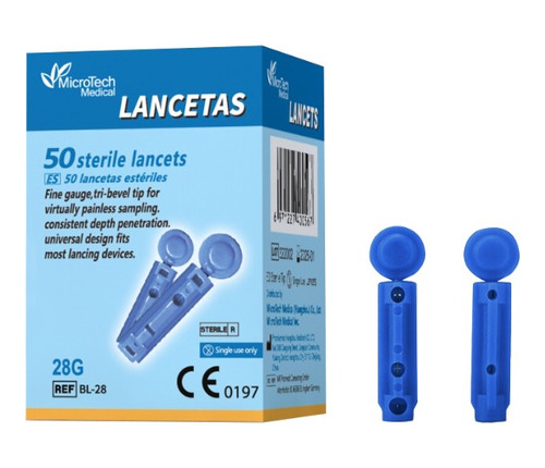 Lancetas Universales Desechables 28 G X 50 Microtech Medical