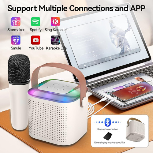 De Karaoke Con 2 Micrófonos Inalámbricos, Máquina De