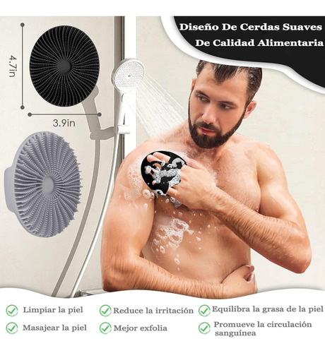 2 Piezas Cepillo Corporal De Silicona Para Baño, Estropajo