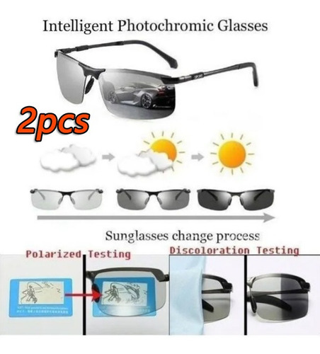 2× Gafas De Sol Fotocromáticas Hombre Polarizadas