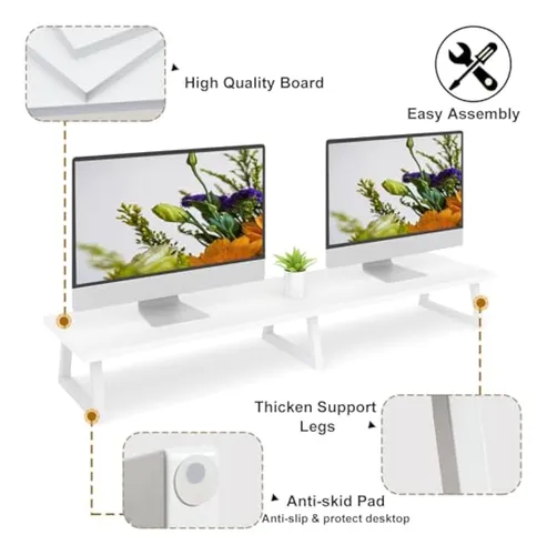 Teamix - Soporte Para Elevar 2 Monitores, Color