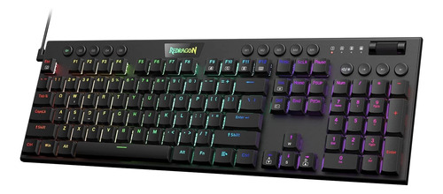 Teclado Mecánico Redragon K619 Horus Rgb, Teclas Perfil Con