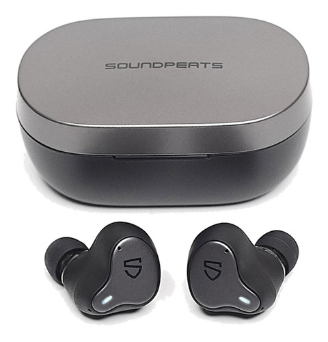 Imagen 2 de 12 de Auricular in-ear gamer inalámbrico Soundpeats Manos libres H1 negro con luz LED