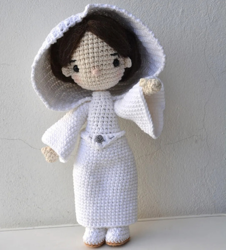 Princesa Leia Star Wars Muñeca Amigurumi Tejida A Crochet