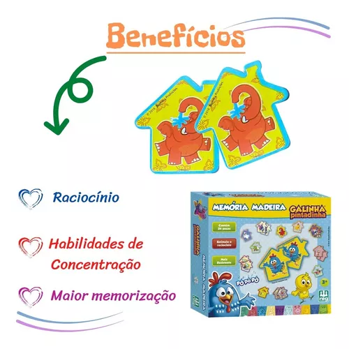 Kit 4 Jogos Educativos Pedagógicos - Galinha Pintadinha- Nig