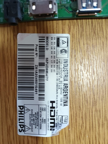Imagen 4 de 7 de Placa Main Mas Fuente Philips 55pud6654/77