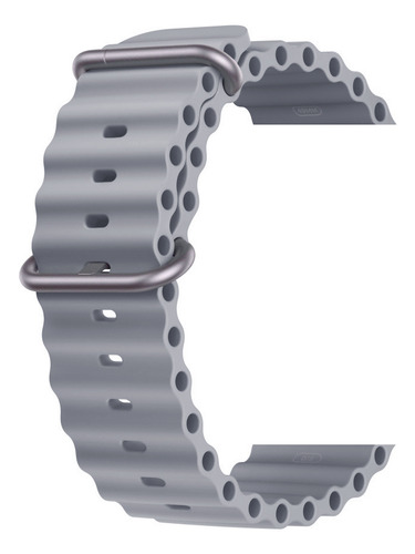 Pulseira Oceano Compatível Com Watch Series 3 4 5 6 Se 7 8 Cor Cinza
