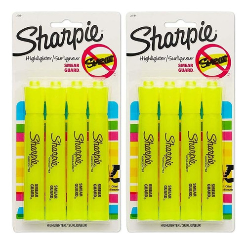 Sharpie Accent Tank Chisel Tip, Amarillo Fluorescente, 4 2)