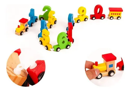 Juguete Educativo Tren De Bloques De Construcción De Madera